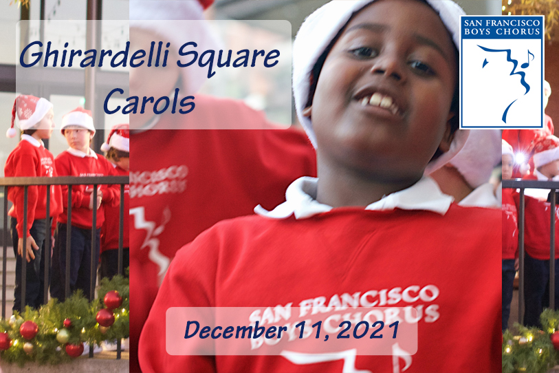 San Francisco Boys Chorus singers in the Ghirardelli square at a past performance and holiday event 