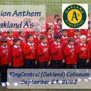 SFBC sings national anthem at Oakland As