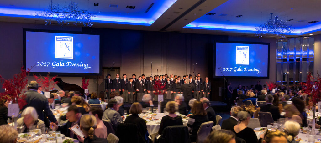 Choristers from San Francisco Boys Chorus perform at Annual Gala and Auction Evening at the St. Regis Hotel. 